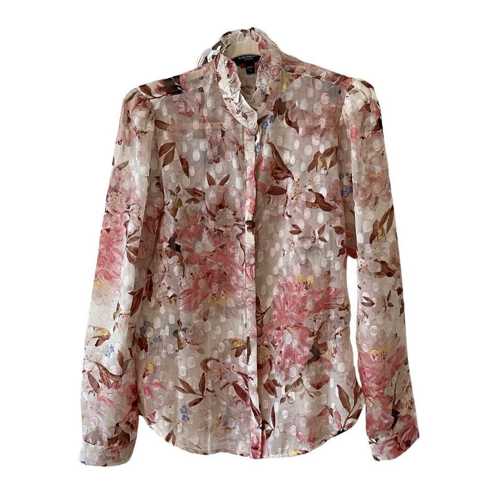Express Pink Long Sleeve Buttoned Blouse